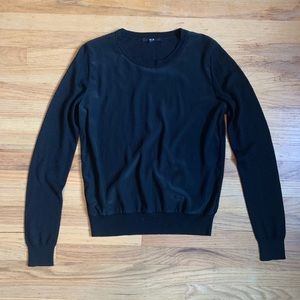 UNIQLO Mixed Material Sweater - Black - Size M